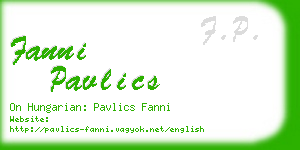 fanni pavlics business card